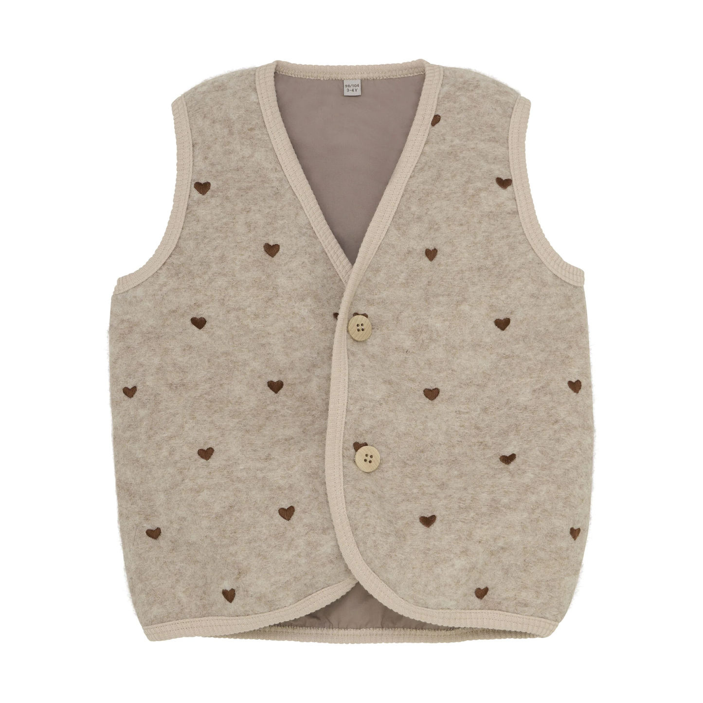 Vest Wool Emb. w. Lining