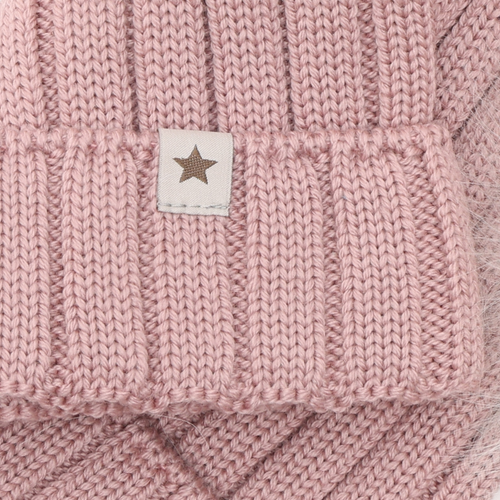 Hat Knit Alpaca Pompoms